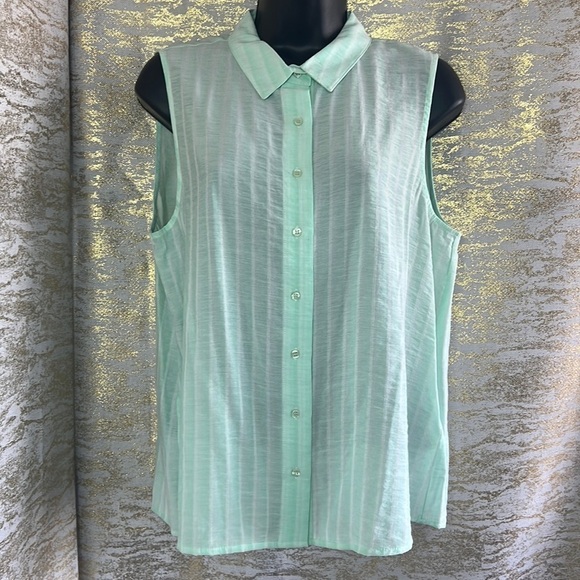 Koton Striped Sleeveless Button-Up Shirt Size EU 42 - Picture 3 of 13